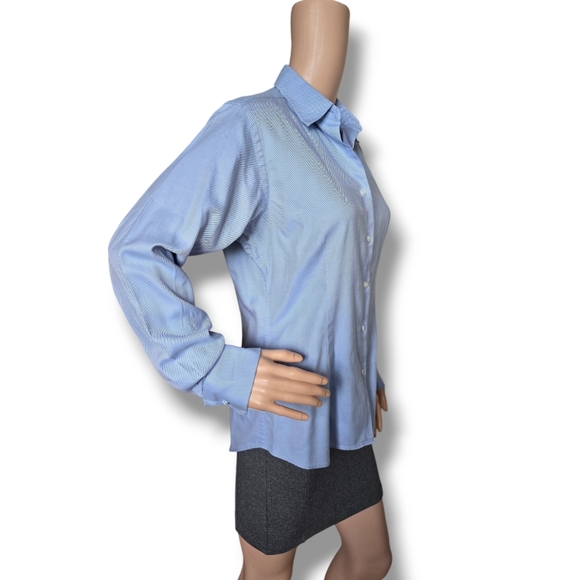 MARKS & SPENCER Women's Blue Pure Cotton Classic Shirt - Picture 10 of 16